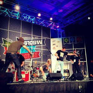 Rushing to set up the next band! #sxsw