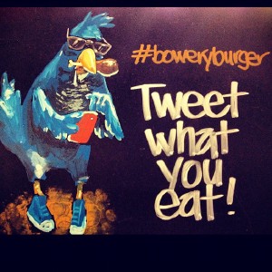 Hipster, cannibal Twitter bird! :O #boweryburger