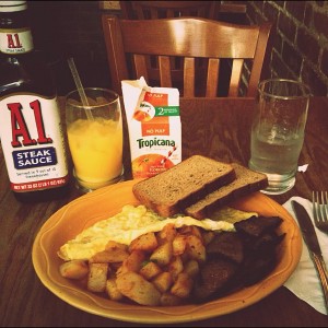 Delicious brunch after my 5k run through Central Park this morning.