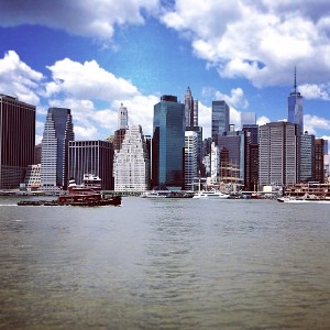 With @arianapeck in DUMBO watching the boats on the East River