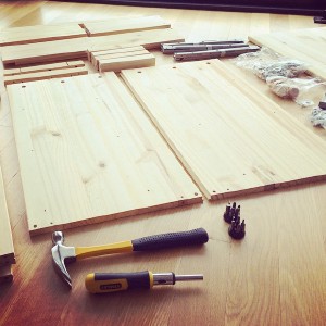 IKEA = Lego for adults. I love this fresh wood smell.