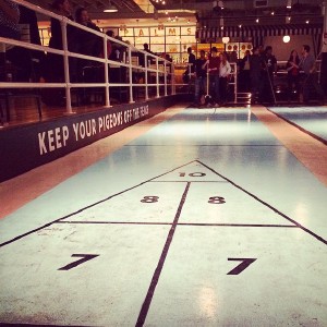 Shuffleboard fun with the fine people of @okhelloapp. I love my new job!