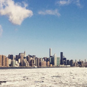 East River half iced overnight and Hudson almost completely. Clear and 6 degrees, windchill of -10.