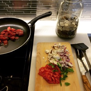 Just got a cutting board and olive wood handle knife. Chopping veggies has never felt so delightful.